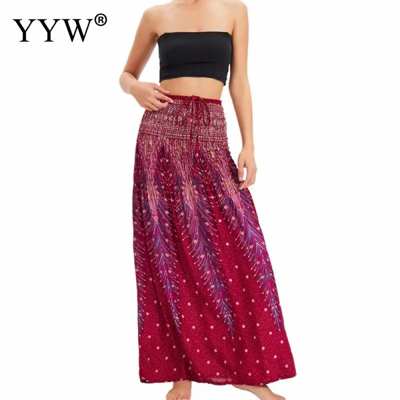 

Женская юбка из вискозы 2022, юбка-топ с рисунком яркого павлина, юбка-Топ без бретелек с рисунком тайского павлина