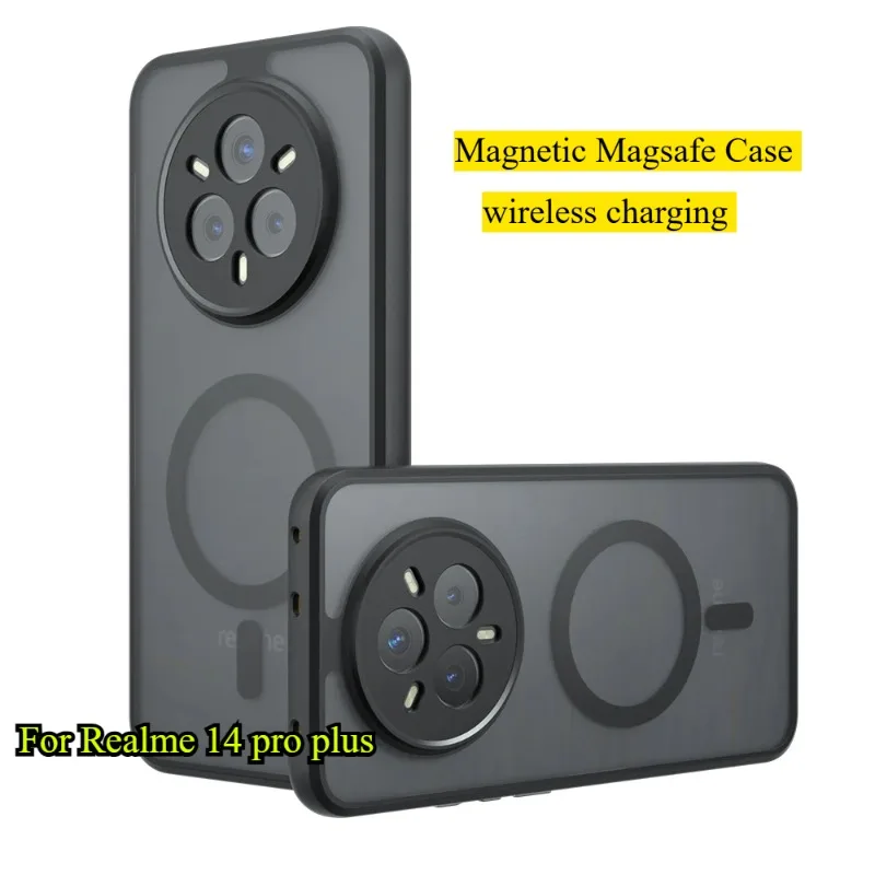 Чехол для Realme 14 Pro Plus магнитный чехол Magsafe матовый акриловый + 14X противоударный
