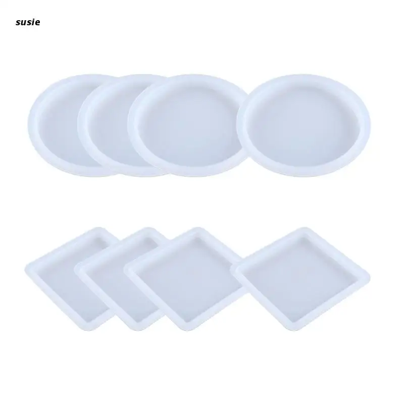 

X7YA Square/Round Coaster Molds for Resin Casting,Resin Epoxy Silicone Molds for Making,Glass Coasters,Cup Mats,Home Decor