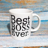 BEST BOSS EVER Coffee Mug 11oz Ceramic Office Water Cup Home Beer Cup Christmas Gift