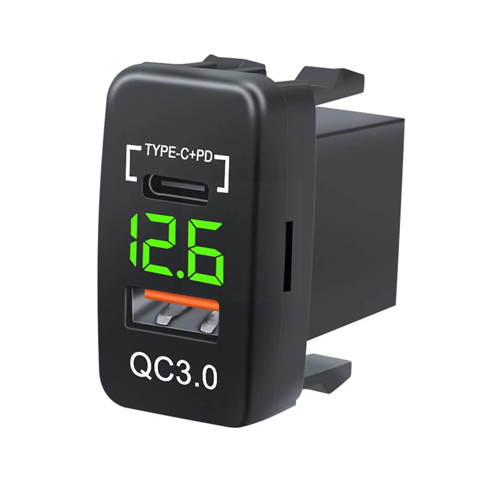 

Car Qc3.0 Type C Pd With Led Voltmeter Outlet Waterproof Charger Adapter Usb Charging Port For Car Marine T1k2