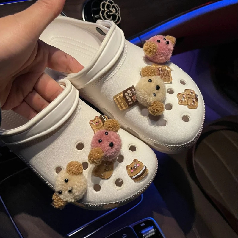 Лидер продаж плюшевый аксессуар для обуви в виде головы собаки аксессуары Пряжка