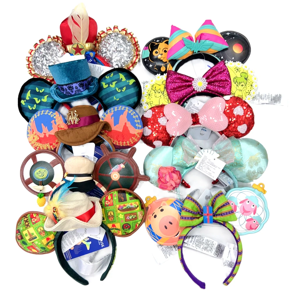 2023 disney original mickey ears headband princess tinker bell cosplay hairband festival party adult/kids hair accessory