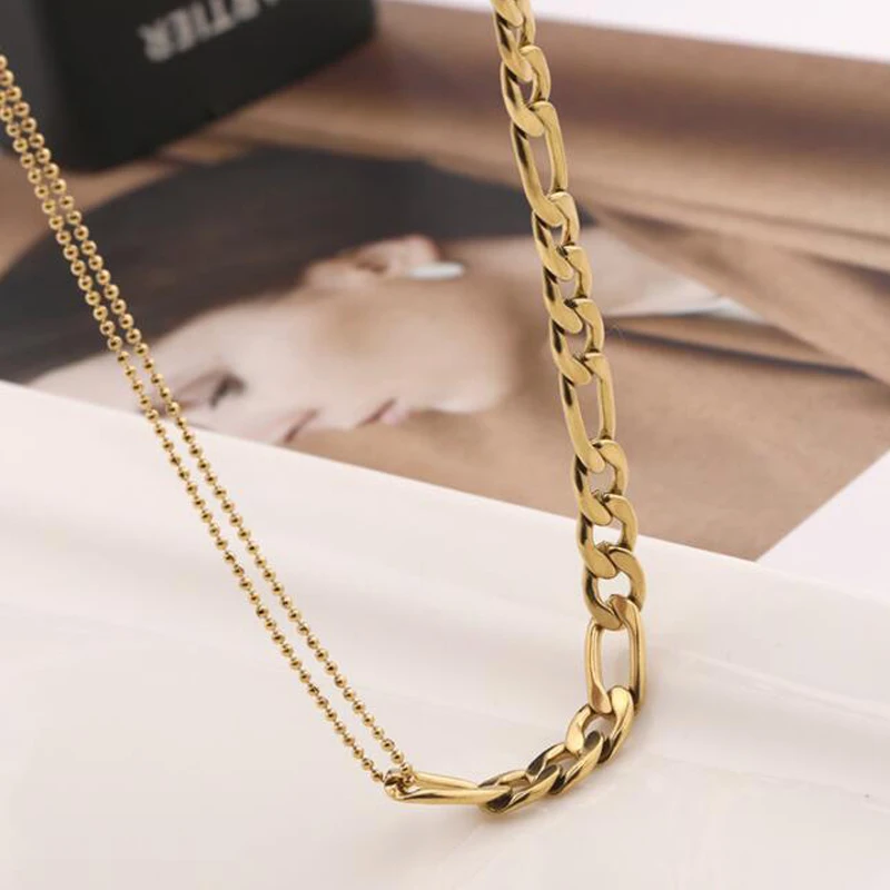 

Punk Gold Color Stainless Steel Metal Thick Clavicle Chain Choker Necklace For Women Trendy Party Boho Fashion Jewelry Collar