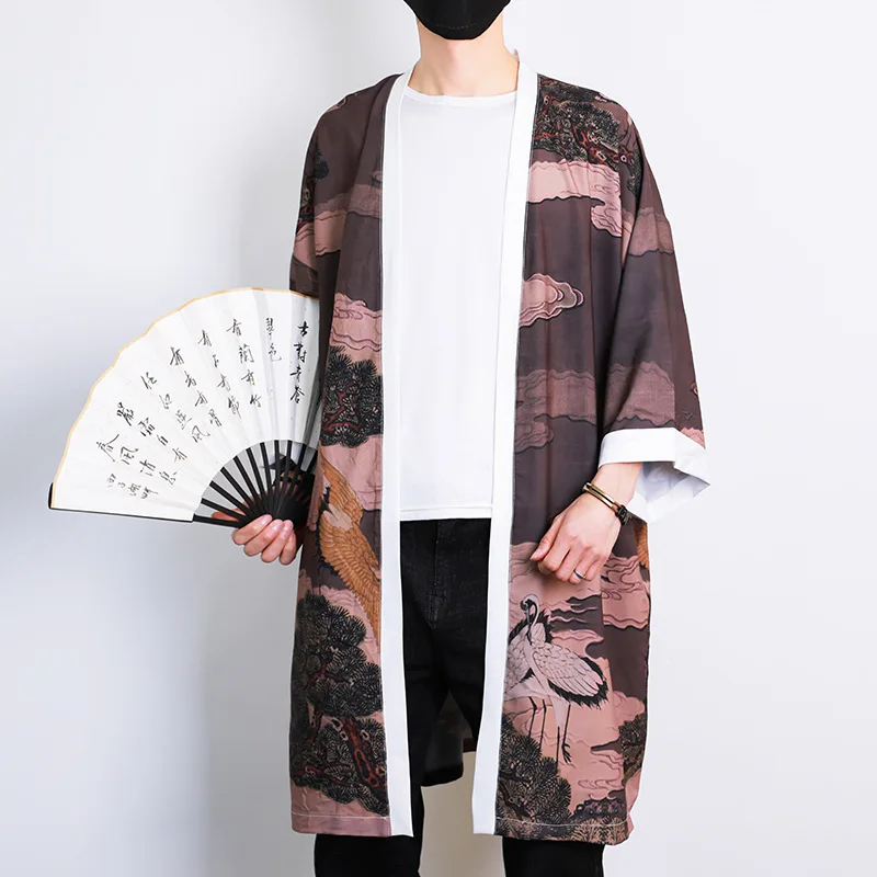 Мужской Свободный кардиган с принтом Повседневный Кардиган длинным рукавом в