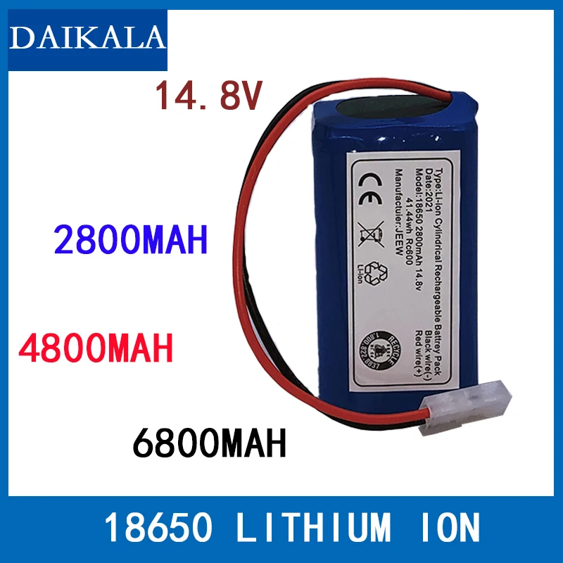 

14.8V 2800Mah 4800Mah 6800Mah Vacuum Cleaner Battery 4S1P 18650 Lithium Ion Robot Vacuum Lithium Cleaner Battery Backup Battery