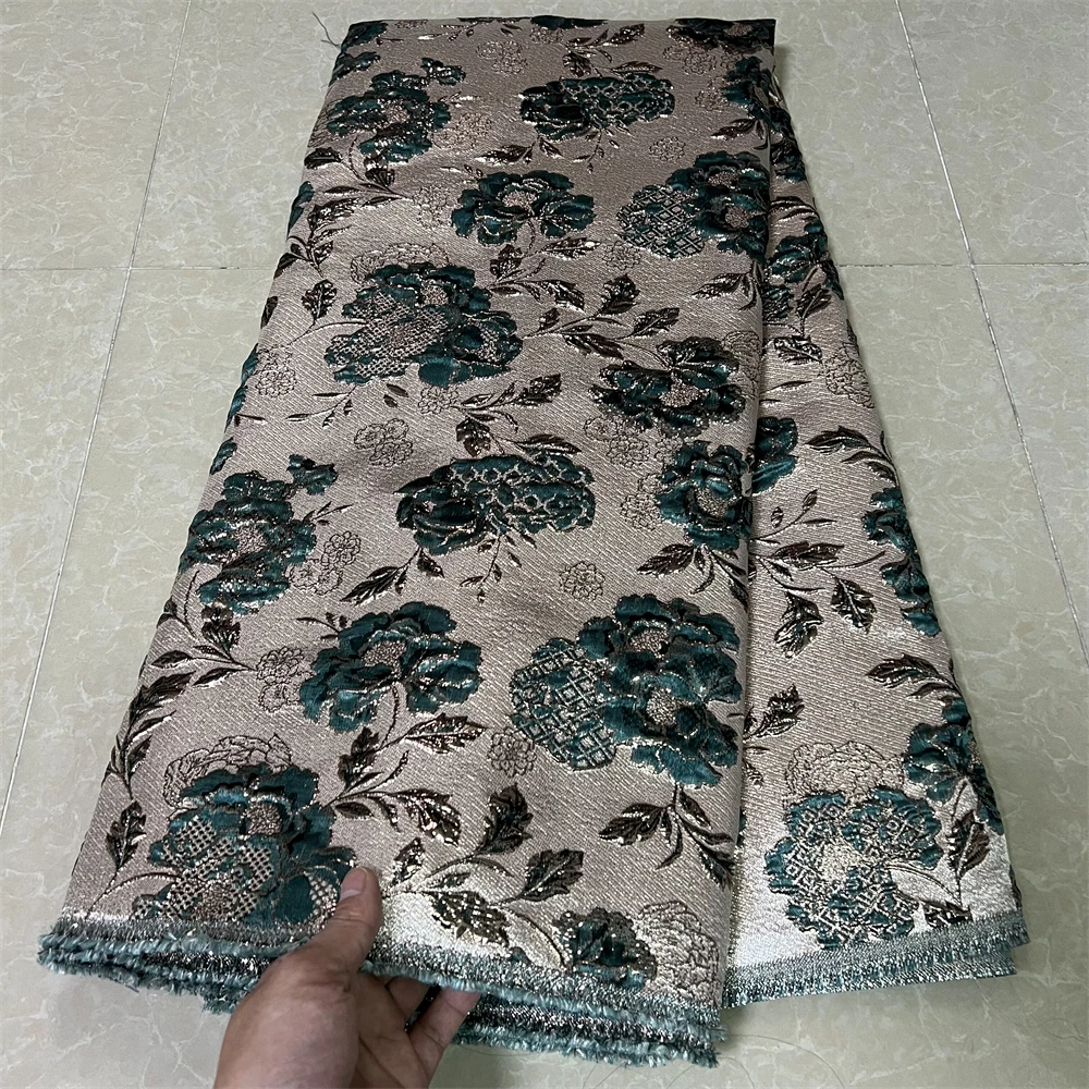 

2023High Quality African Nigerian Tulle Lace Fabric Organza Embroidery Guipure Party Gown Dress Brocade Jacquard Wedding 5Yard