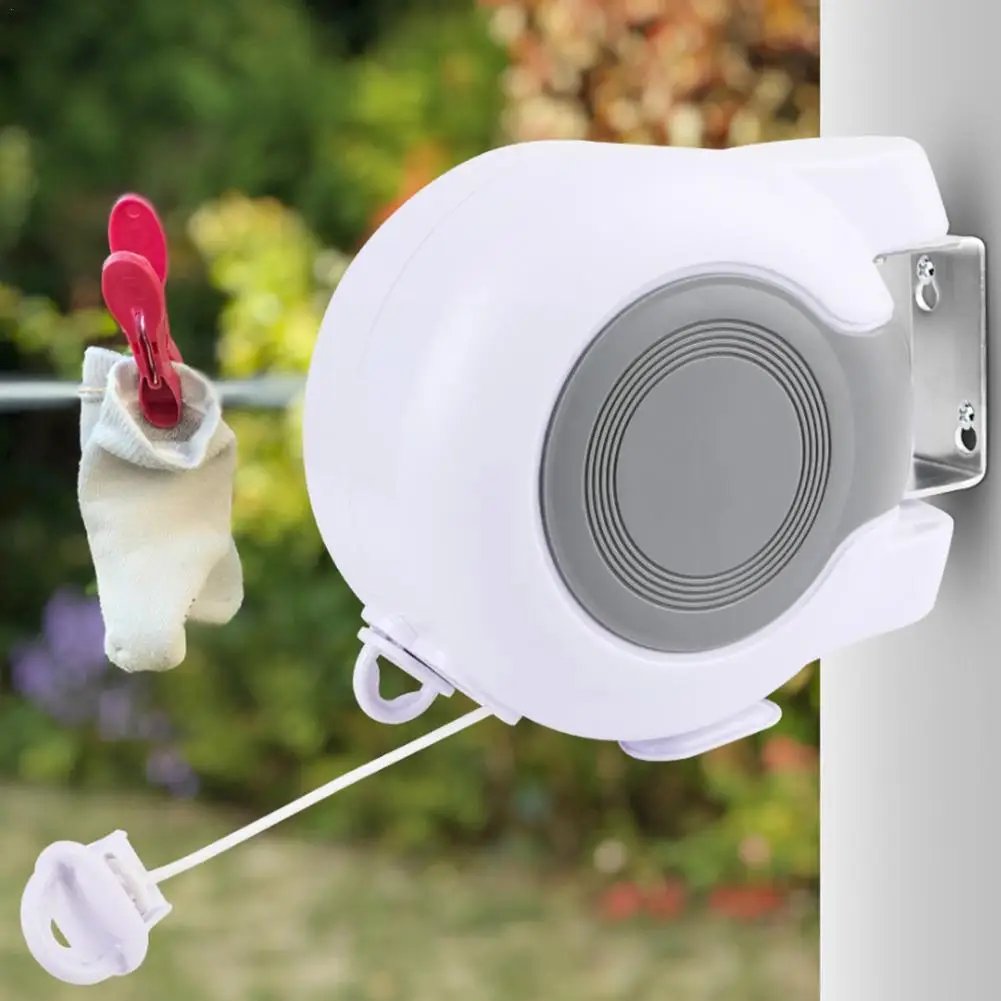 

Double Line Retractable Clothesline 26m Wall-mounted Clothes Dryer Hanger Laundry Drying Rack Line For Indoor Outdoor Balco Q9r9