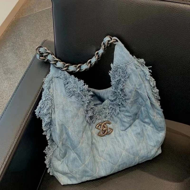 

2022 Summer Fashion High-end Retro Design Washed Rotten Cloth Street Denim Bag New High Quality Shoulder Messenger Bags Gg Bags
