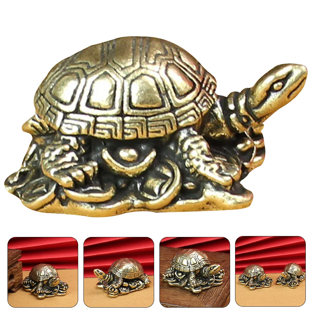 

Turtle Statue Tortoise Figurine Chinese Ornament Decor Money Fengshui Shui Feng Wealth Prosperity Brass Figurines Health
