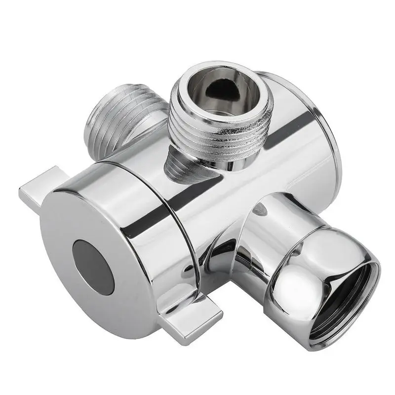 

1/2 Inch 3-Way T-Adapter Diverter Valve Adjustable Shower Head Arm Mounted Diverter Valve Bathroom Hardware Accessory
