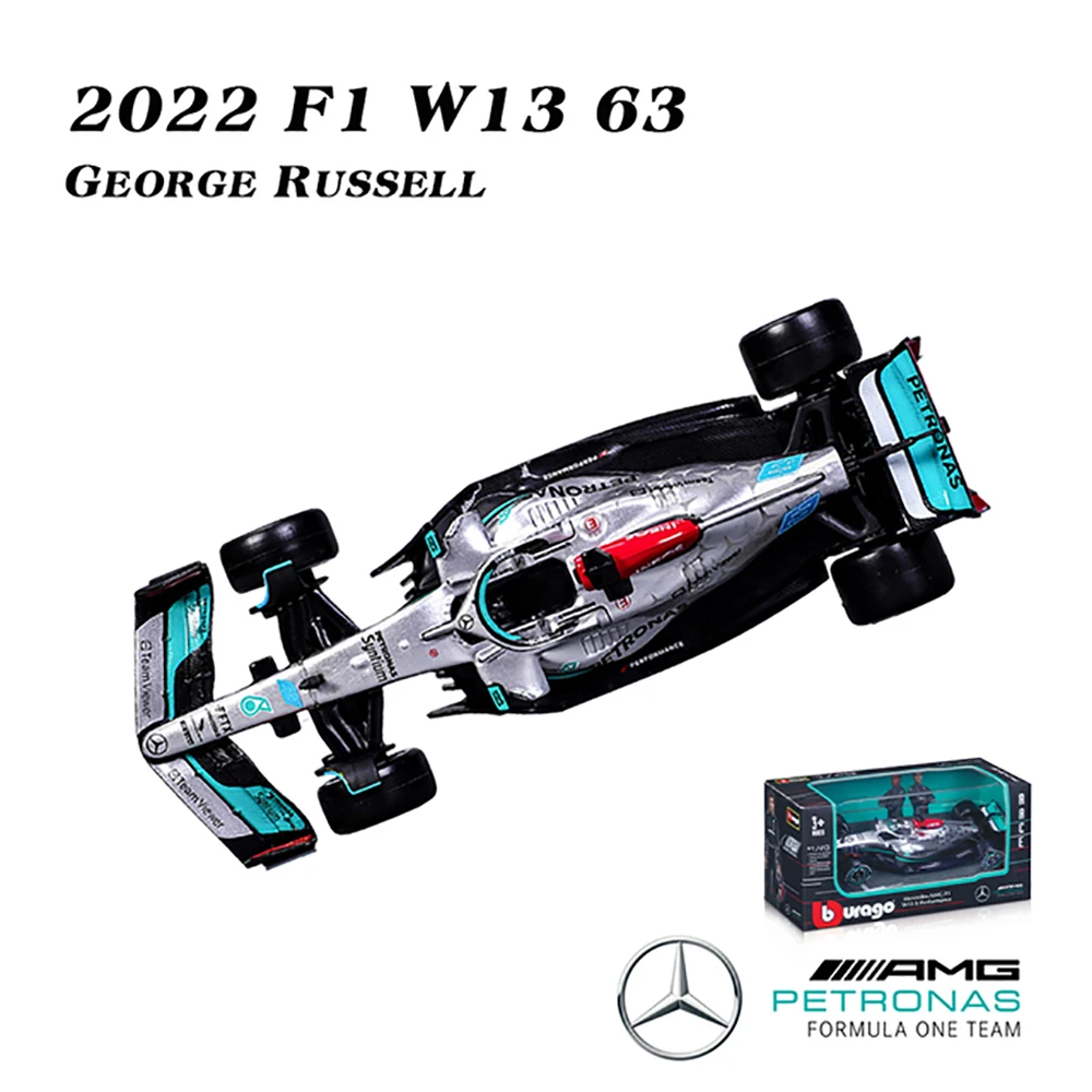 

Bburago 1:43 The latest #63 Russell 2022 F1 Mercedes-AMG Team W13 #44 Hamilton Alloy Luxury Vehicle Diecast Cars Model Toy