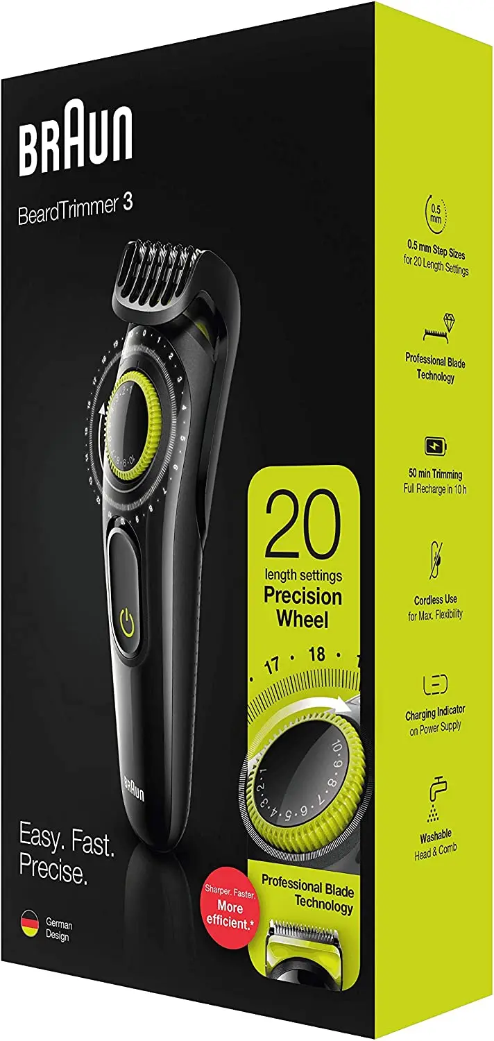 Braun Beard Trimmer BT3221 and Hair Clipper for Men, Lifetim