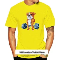 camiseta de bulldog ingl%c3%a9s para hombre camisa divertida de levantamiento de pesas deadlift de manga corta a la moda