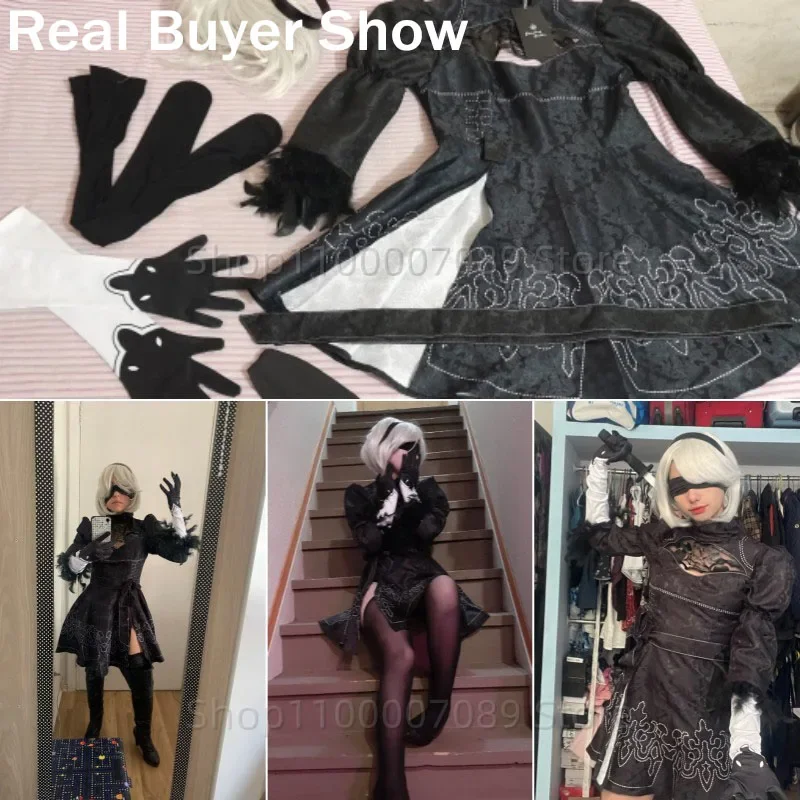 Nier 2b Косплей Automata Yorha YoRHa No. Костюм типа B 2 женское платье в стиле аниме нарядная