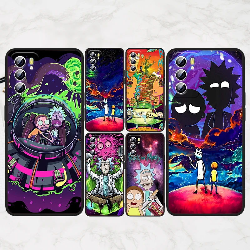 

Rick Morts Anime Art Phone Case For OPPO Reno 8 7 6 5 4 2 Z Lite Pro Plus SE 4G 5G Soft TPU FUnda Black Silione Cover