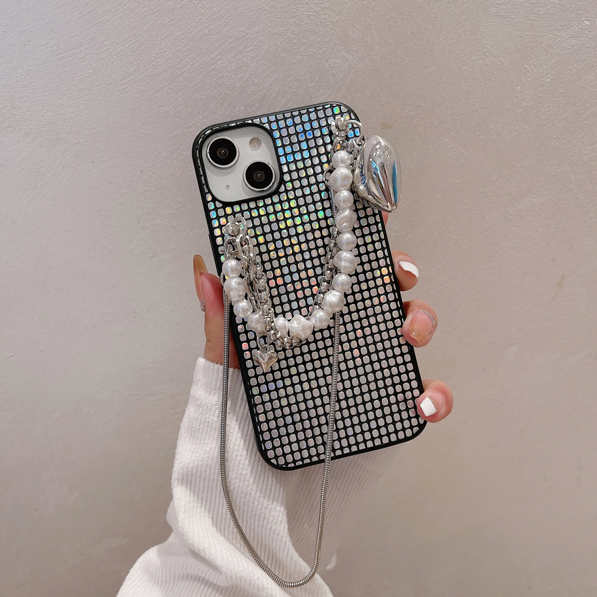 23 Роскошный милый лазерный чехол для телефона блестящая цепочка подходит Apple в