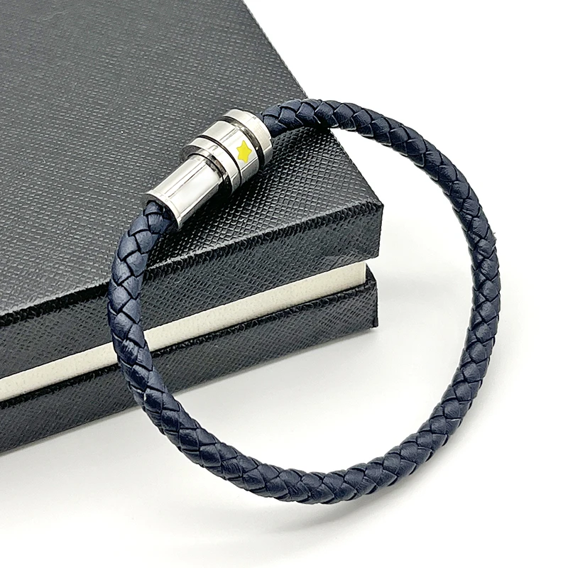 LAN MB Bracelet Luxury Designe Little Prince PU Leather Stainless Steel Magnetic Buckle Blue Red Hand Strap Love Gift