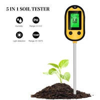 5 in1 soil moisture ph meter digital gardening plant farming moisture ph temperature solar sunlight soil tester with backlight