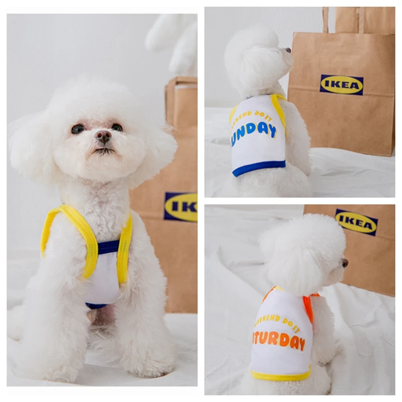 

Pet Dog T-Shirt Undershirt Suspender Pure Cotton Sports Thin Comfortable Breathable Small Medium Puppy Cat Clothes XS~XXL