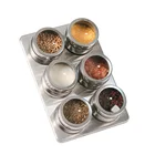 6 шт., банки для специй из нержавеющей стали с магнитными банками