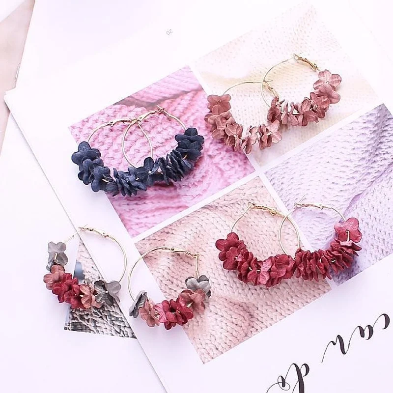 

2022 New Fashion Hot Selling Jewelry Fashion Women Fabric Flower Earrings Personality Holiday Jewelry Accessories Free Shipping