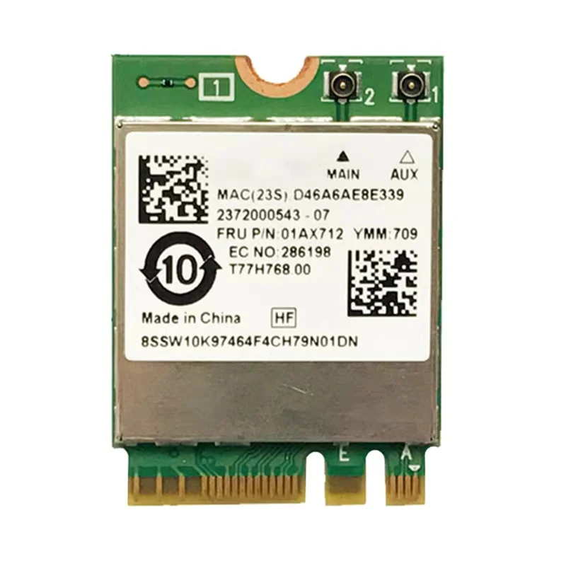 Фото 2026 Rtl8822be M2 Ngff Network Card 01ax712, двухдиапазонная, 2,4 ГГц, 5 ГГц, 802, 11ac, Bluetooth 4 1, совместимая с Thinkpad P51s T470 №4