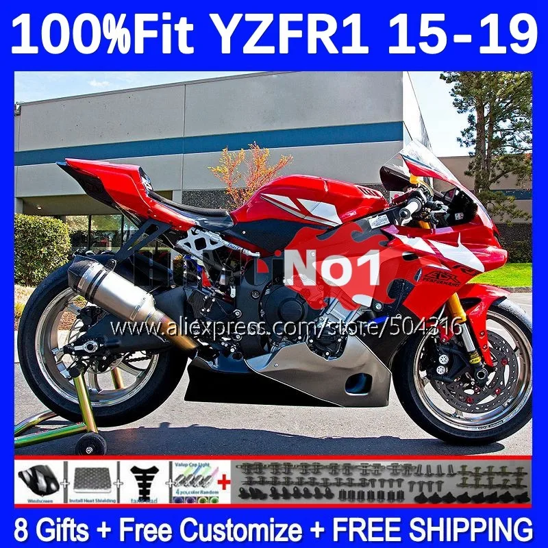 

Injection For YAMAHA YZF R1 R 1 1000 YZF-R1 YZFR1 15 16 17 18 19 165MC.78 YZF1000 2015 2016 2017 2018 2019 Fairing red glossy