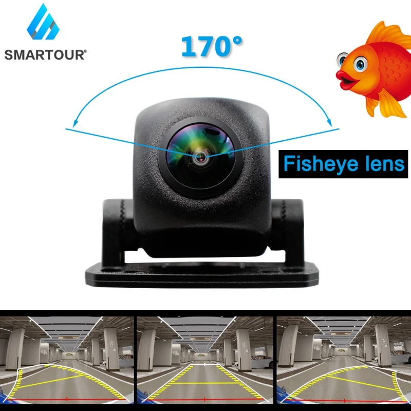 

Smartour HD 1080P Fisheye Lens Car Reverse Backup Rear View Camera Dynamic Trajectory Parking Line Vehicle Parking Track Camera