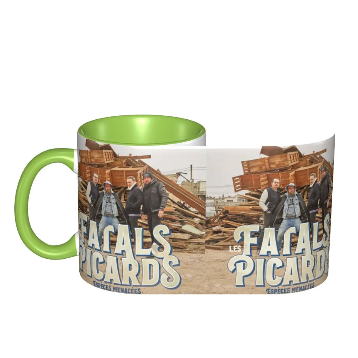 Фото Керамическая кружка Les Fatals Picards Especes Menacees Album 2019 для кофе, чая, молока, подарок для женщин и мужчин, с возможностью индивидуального дизайна №1