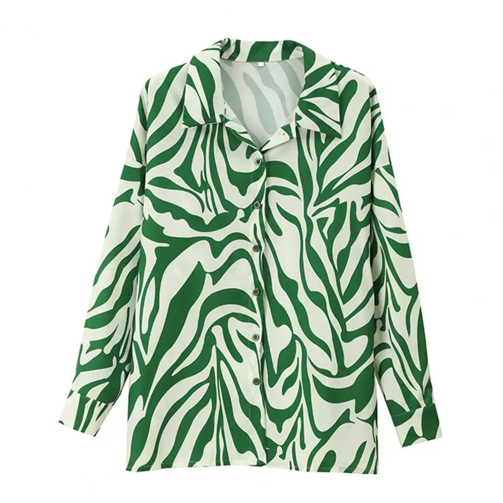 

2 Pcs/Set Chic Color Matching Lady Tops Trousers Suit Long Sleeve Lady Tops Trousers Suit Turn-down Collar Daily Garment