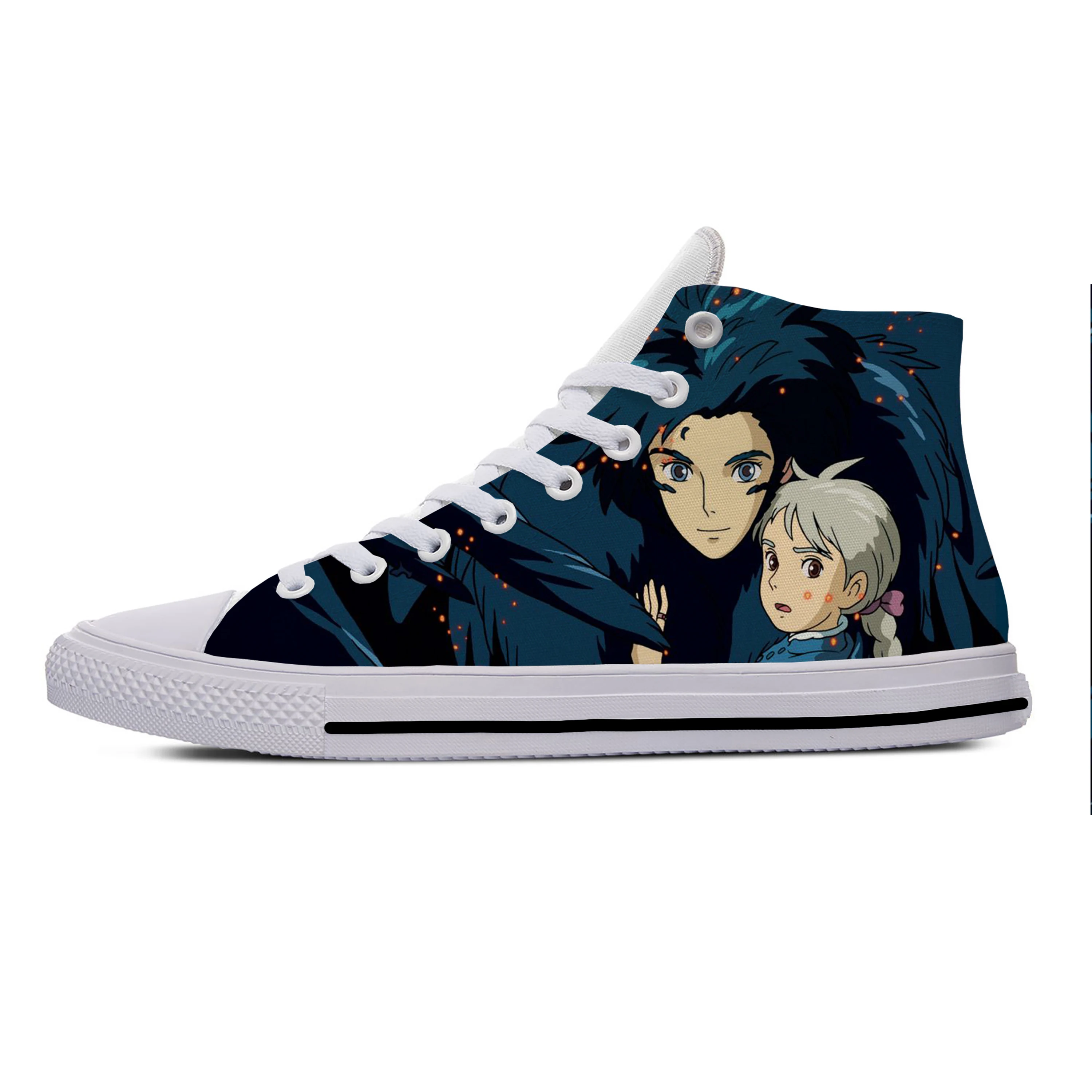 

Japanese Anime Manga Cartoon Howl'S Moving Castle Casual Cloth Shoes High Top Lightweight Breathable 3D Print Men Women Sneakers