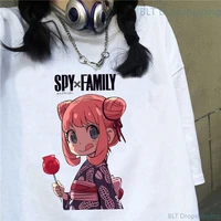 anime spy x family anya smug t shirt women casual cartoon short sleeve tshirt 100 cotton tee shirt for girlsboys plus size top
