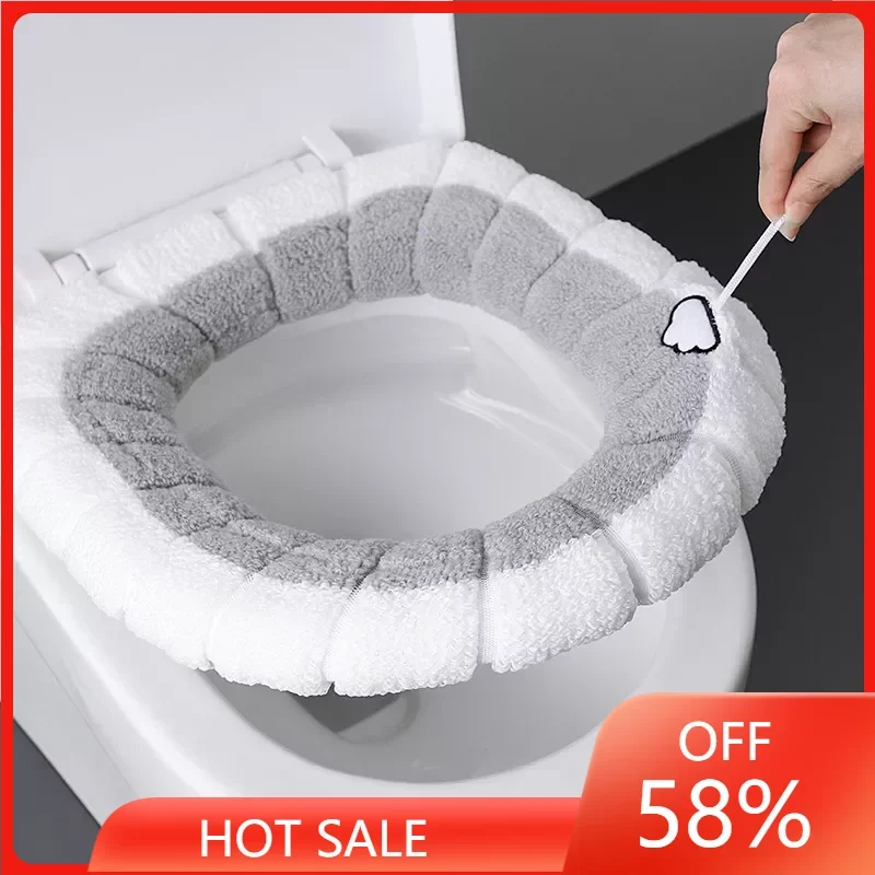 

Universal Toilet Seat Cover Pumpkin Pattern Closestool Mat Soft Warm Toilet Seat Cushion Bathroom Toilet Lid Accessories