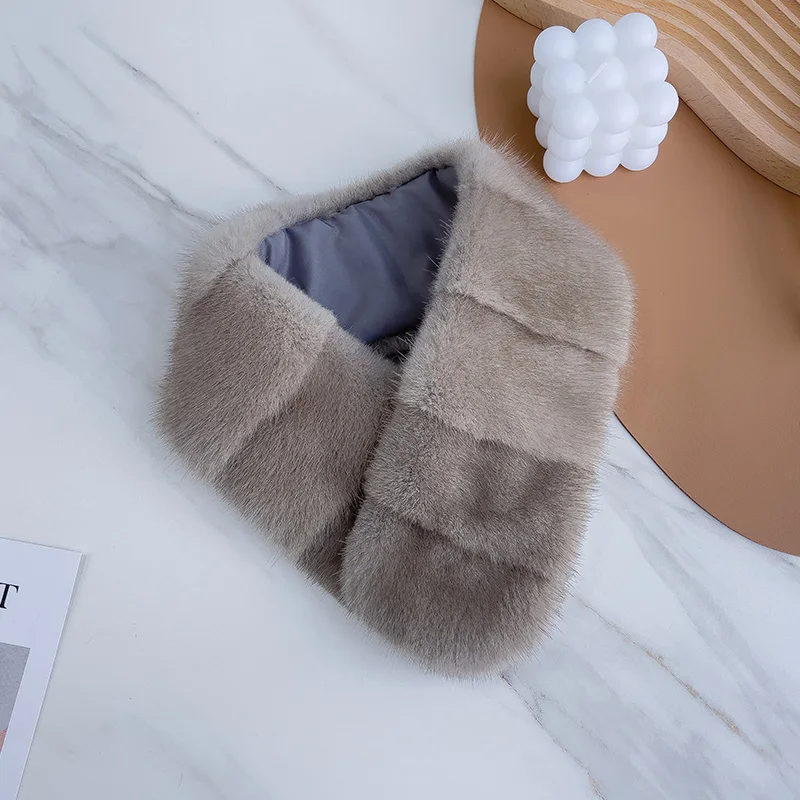 

Pudi Women Real Mink Fur Scarf Shawl Winter Girl Female Scarves Pashmina SF206