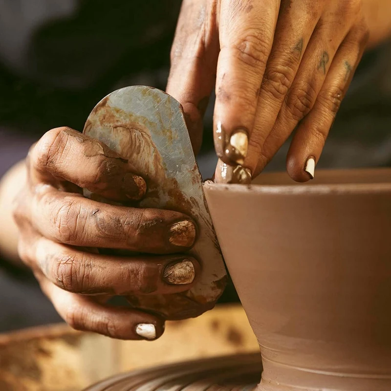 12 шт. стальные гончарные инструменты глиняные ребрышки зубчатый скребок из