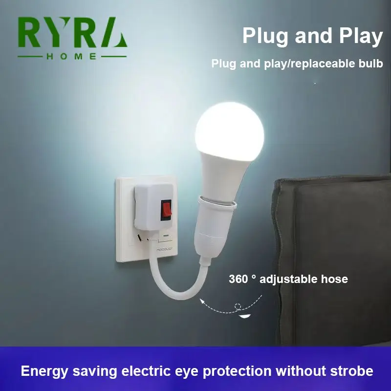 

Основание для лампы E27, настенный гибкий держатель, универсальная розетка для светодиодной лампы на 360 градусов, независимый переключатель, ...