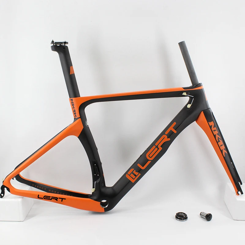 

Newest Orange 700C Road Bicycle Matte 3K Full Carbon Fibre Bike Frame Carbon Cadre Velo De Course カーボン フレーム Bicycle Parts