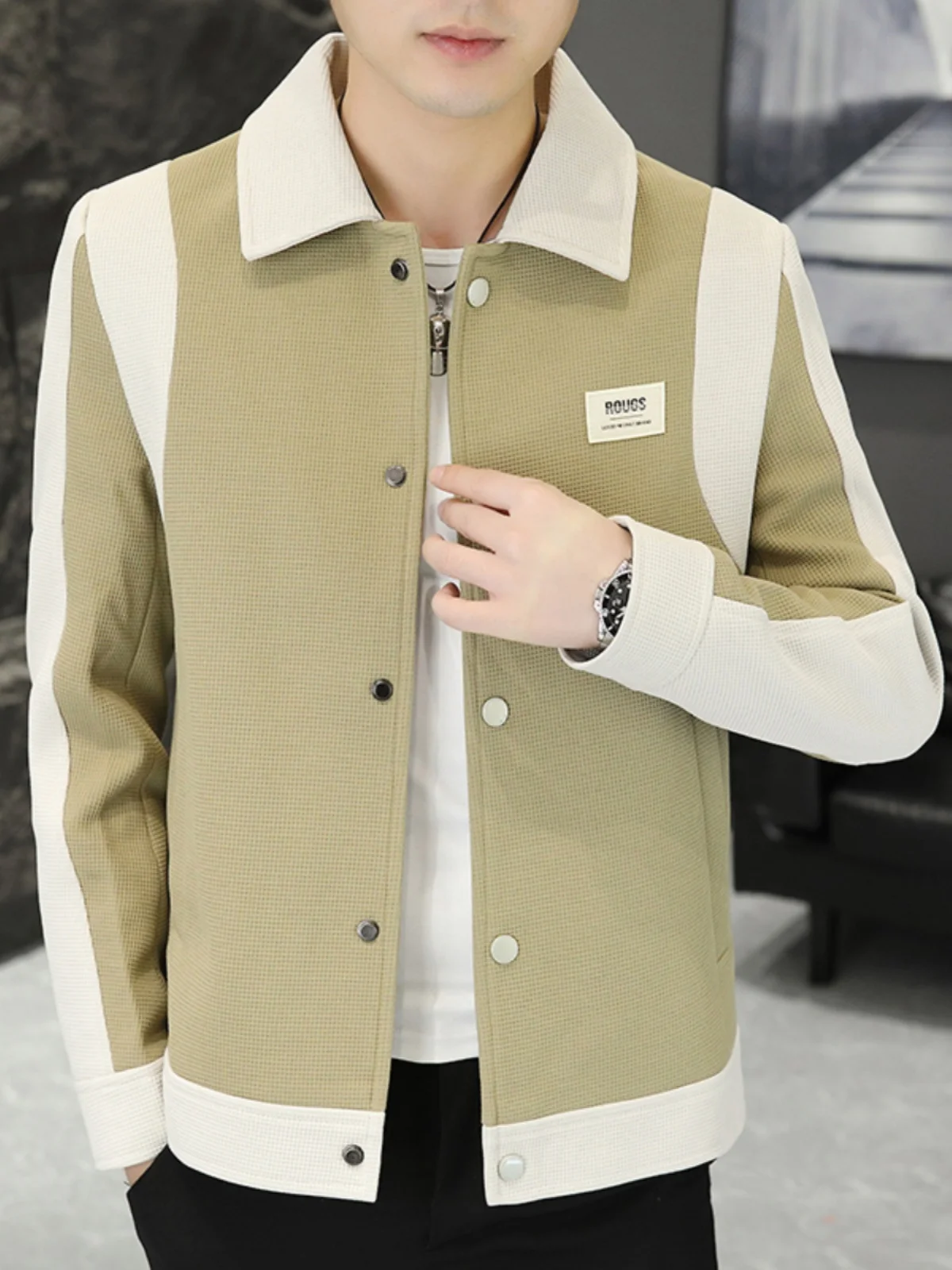 Высококачественная куртка с отложным воротником Мужская Осенняя Новинка 2023