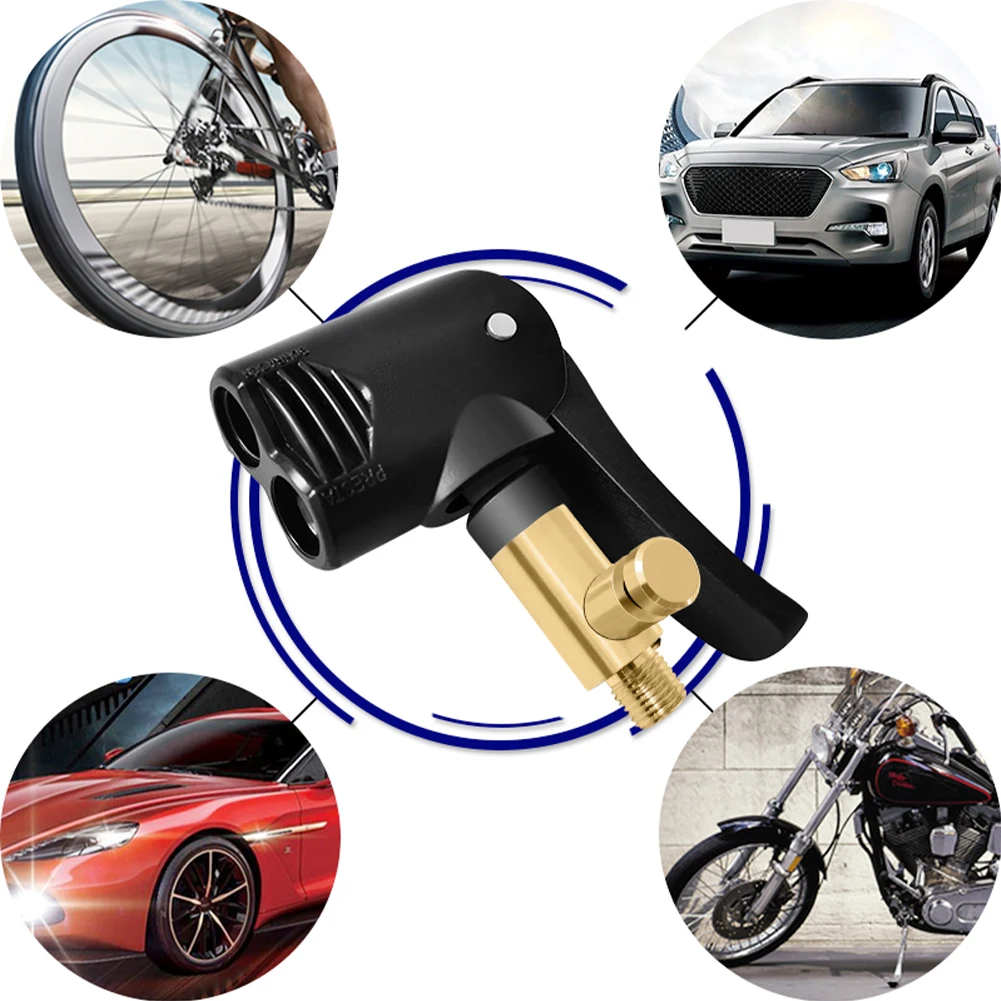 

Tire Air Chuck with Clip Schrader Presta 2 In 1 Locking Tire Inflator Air Chuck Adapter Airtight with Release for 7.88mm Hose