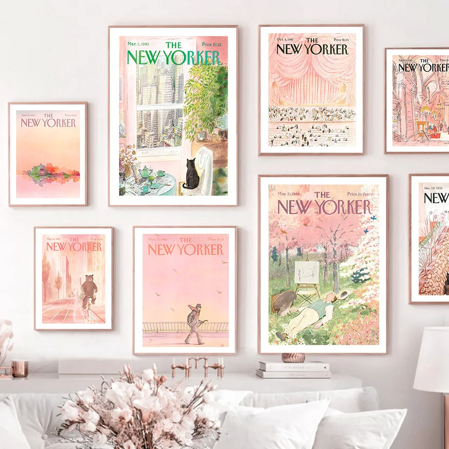 

Настенная картина «The New Yorker City», настенная Картина на холсте в скандинавском стиле, постеры и принты для гостиной, пастельный Декор