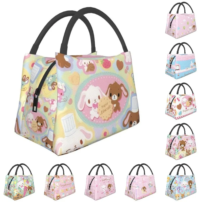 

Термальная изолированная сумка для ланча sugarbunny, Женский мультяшный персонаж, портативный контейнер для ланча, для пикника на открытом воздухе, контейнер для еды