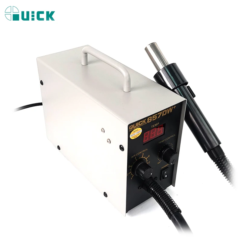 Фото QUICK 857DW + интеллектуальная станция для распайки горячим воздухом с двойным выхрением тока для SMD PCB BGA, сварочная станция, ремонт, инструменты для распайки №2