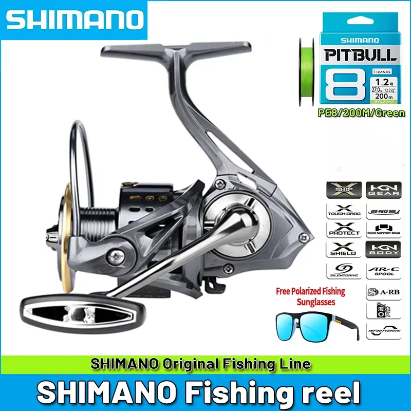 

Спиннинговая катушка Shimano, полностью Металлическая Рыболовная катушка для морской и пресной воды, максимальная мощность фрикциона 15 кг, подходит для любых видов рыбы