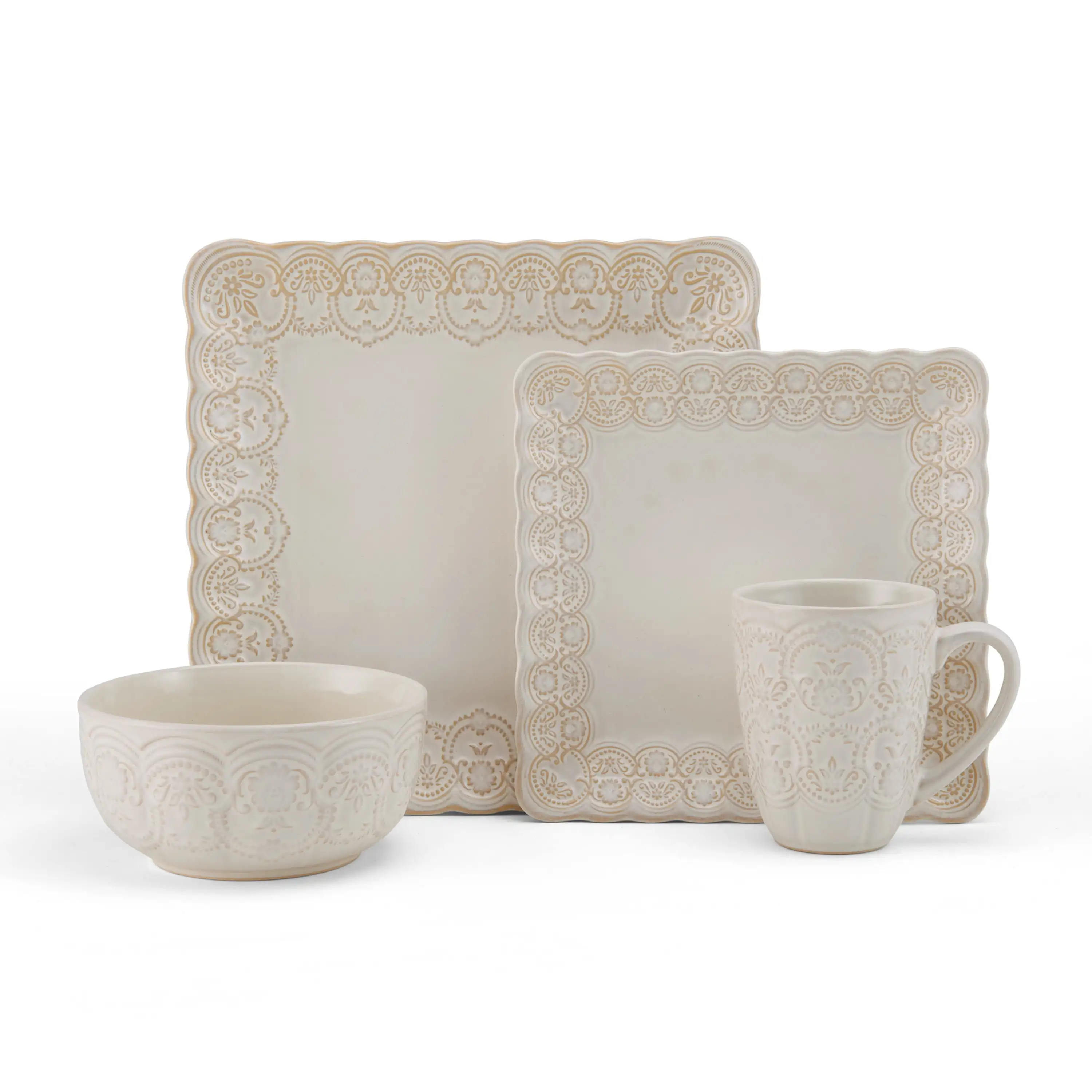 Pfaltzgraff&reg; Madeleine White Stoneware 16-Piece Dinnerware 