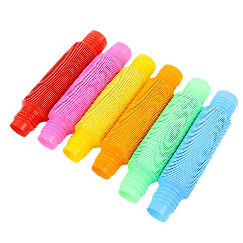 

6pcs Random Plastic Pop Tube Sensory Toy Children Adult Anti Stress Reliever Fidget Tube Funny DIY Telescopic Bellows Wholesale