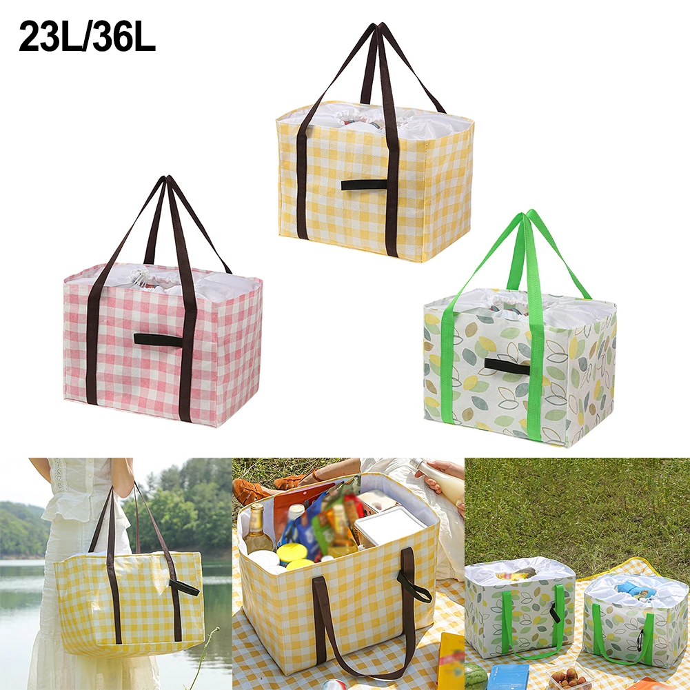 36L Lunch Foods Drink Bags Large Size Thickened Aluminum Foil Insulated Thermal Cooler Bag School Picnic Bags