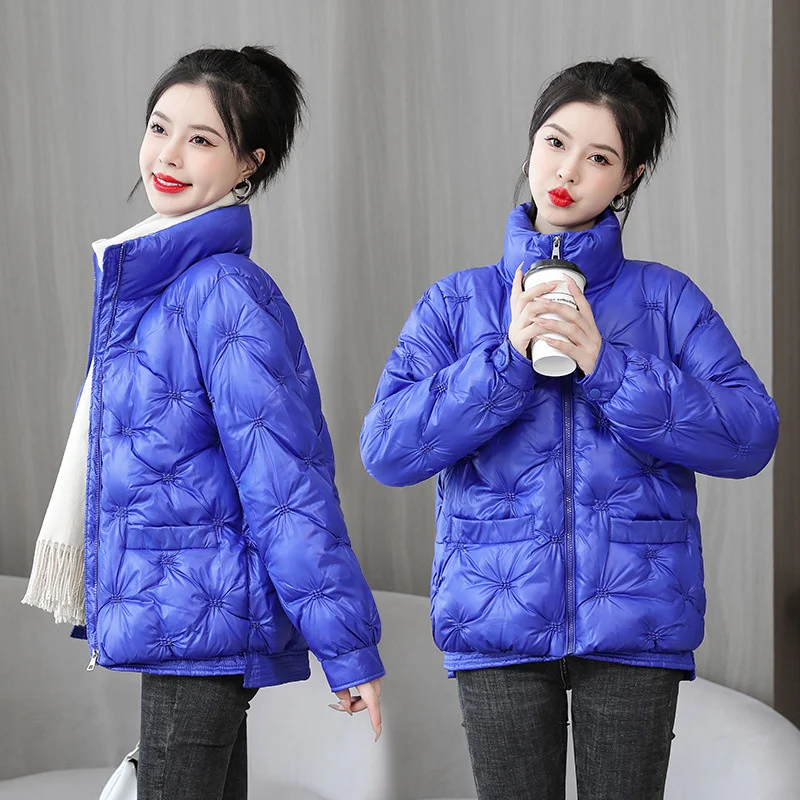 

2022 New Short Winter Jacket Women Warm Stand Collar Down Cotton Jacket Parkas Female Casual Loose Cotton-padded Coat Outwear