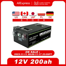 신제품 LiFePO4 배터리, 12V, 200Ah, 280Ah, 400Ah, 24v, 100Ah, 200Ah, 48v, 120Ah, 가정용 에너지 저장, 태양광 완벽한 세금 없음, BMS 내장