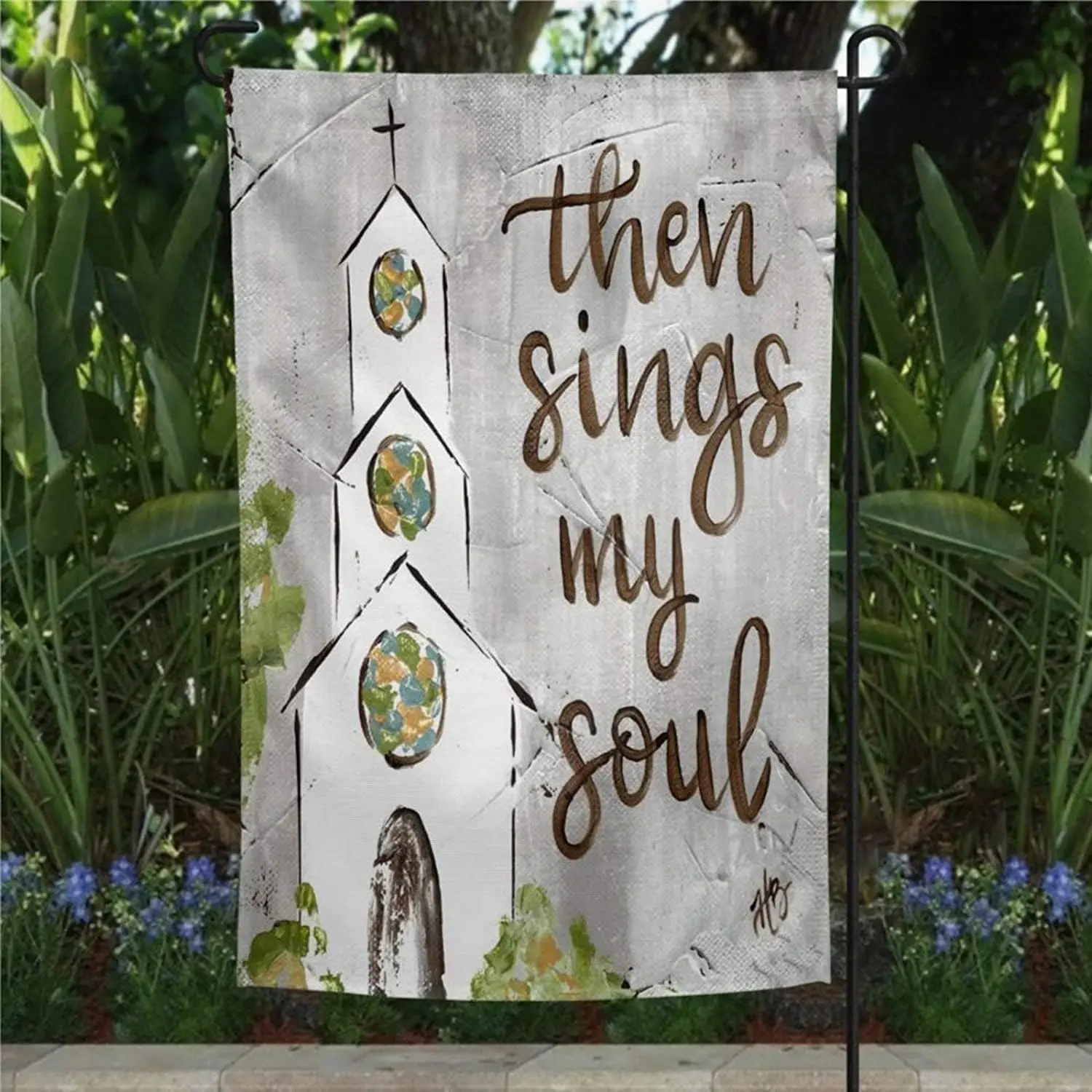 Забавные флаги Then Sings My Soul Church Art Painting Yard Религиозный садовый флаг How Great Thou подарок